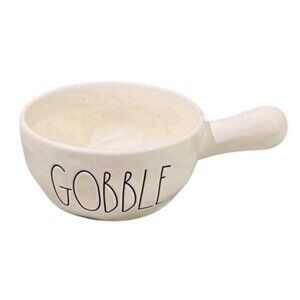 Rae Dunn Artisan Farmhouse Collection Thanksgiving Gobble Soup Bowl With Handle